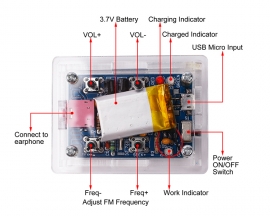 DIY Kit FM Radio Module 76-108MHz Wireless Receiver Chargeable GS1299 Radio Kit